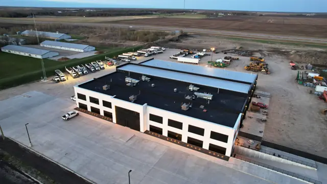 Aerial view of Fast Bro commercial building