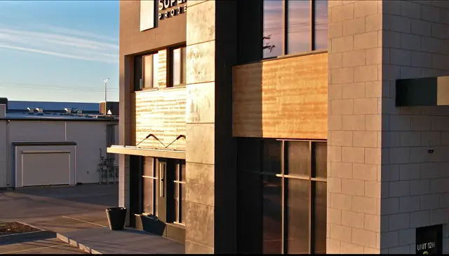 EIFS and wood-look facade detail